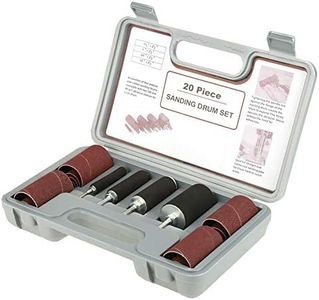 Drum Sander Kit,20pcs Spindle Sanding Drum Sander Tool Kit Set with Case,Sanding Drum for Electric Drill Press Drum Sander Attachment with Spindle Sander Sleeves