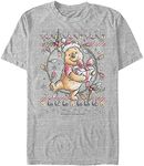 Disney Big & Tall Pooh Winnie at Xmas Men's Tops Short Sleeve Tee Shirt, Athletic Heather, 3X-Large, Athletic Heather, 3X-Large Plus Tall