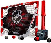 Franklin Sports NHL Kids Knee Hockey Goal Set - Mini Hockey Goal + Stick Set - Automatic Hockey Ball Passer, Goal & Target Set - Youth Toy Hockey Set