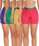 wirarpa Women's Cotton Boxer Briefs 3" Inseam Ladies Safety Boxer Shorts Anti Chafing Boyshorts Panties Multicolor 4 Pack Size L