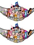 Lilly's Love Stuffed Animal Net Hammock for Plushie Toys - Large 2 Pack | Corner Hanging Storage for Organizing Teddy and Stuffy Collection | Easy to Hang w/Included Anchors & Hooks (Midnight Black)