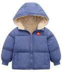 Kids4ever Baby Boys Girls Winter Coat Toddler Warm Lined Fleece Jacket Outerwear with Hood Royal Blue 18-24 Months