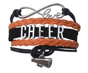 Infinity Collection Girls Cheerleading Bracelet, Cheer Gifts- Cheer Jewelry- Cheer Bracelet- Adjustable Cheer Charm Bracelet- Gift for Cheerleaders, Cheer Teams & Cheerleading Coaches