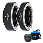 JJC Auto Focus Macro Extension Tube 11MM/16MM for Fujifilm Fuji X Mount X-H2S X-S10 X-Pro3 X-Pro2 X-A7 X-A5 X-T30 X-T3 X-T4 X-T200 X-T100 X-H1 X-E4 X-E3 DSLR with Body & Rear Lens Cap Pouch