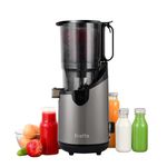 Fretta Cold Press Juicer Machines, Slow Masticating Juicer with 5.3" Extra Large Feed Chute Fit Whole Fruits & Vegetables, Self Feeding Effortless for Batch Juicing, BPA Free 250W (Gray)