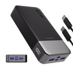 JUOVI Power Bank, 20000mAh 45W Portable Charger, PD3.0 QC4.0 Fast Charging 4-Port with LED Display, Battery Pack Charger Portable for Laptop, iPhone 15 14 13 Pro Samsung S23 S22 (Black)