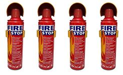 Fire Stop - Portable Spray Safety - Flame Retardant Fuild - Fire Extinguisher (Set of 4 Pcs)