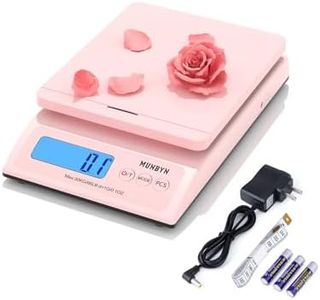 MUNBYN Shipping Scale, Accurate 66lb/0.1oz Postal Scale with Sweet Pink Style, Hold/Tear/PCS Function, Auto-Off, Battery & AC Adapter, Back-Lit LCD Display, Digital Scale for Packages and Food