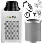 DELUMEE 6 Inch 400CFM Grow Tent Inline Fan with Speed Controller, Super Quiet Carbon Filter Ventilation System, Compact Exhaust Fan with 10ft Duct, Easy Install Odor Control Grow Tent Kit