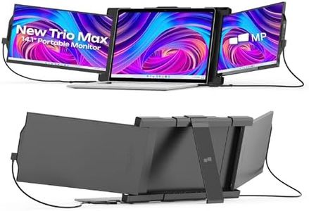 Mobile Pixels New Trio Max 14.1" Portable Monitor, Triple Monitor for Laptop, 1080P FHD IPS, with Plug and Play, Suitable for 15-17.3 '' Laptop, Built-in Kickstand, Optional Magnets (Tri-Screen)