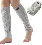 Leg Warmers for Women - Cable Knit Leg Warmers - Knitted Ankle Warmers - Winter Boot Cuffs for Women - Warm Calf Leg Warmers, Grey, OSFM