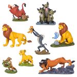 Disney Store Official The Lion King 30th Anniversary Deluxe Figurine Playset, 8 Pc., Action Figure Set Includes Mufasa with Zazu, Simba, Timon & Pumbaa and More