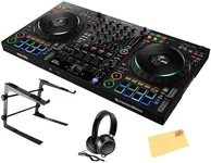 Pioneer DDJ-FLX10 DJ Controller - Black Bundle with Laptop Stand, Headphones, and Austin Bazaar Polishing Cloth