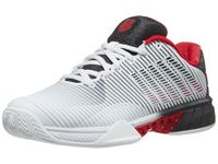 K-Swiss Men's Hypercourt Express 2 Tennis Shoe, Bright White/Stretch Limo/High Risk Red, 7