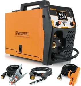 SONNLER Aluminum 200A MIG Welder, 8 in 1 Gas MIG/MAG/Gasless Flux Core MIG/Lift TIG/Stick/Spot Welding/Spool Gun Multi Process Welding Machine with LED Digital Display, Dual Voltage 110V/220V MIG200A