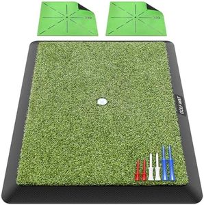 Jspotib Golf Mat Artificial Turf | Golf Mats Practice Indoor & Outdoor | Golf Training/Hitting/Chipping Mat for Swing Path Feedback | Golf Gifts for Men with 3 Replaceable Golf Mat 16"x12"