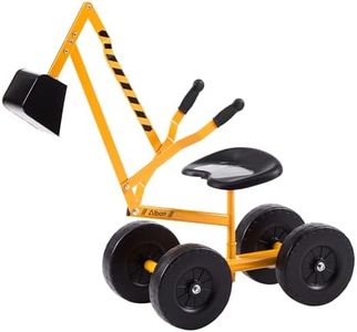 Albott Ride On Sand Digger Excavator Toys Working Crane with 8 inches Wheels and 360° Rotation Seat (Yellow)