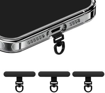 360° Rotating Stainless Steel Phone Tether Tab (Black 3-Pack) - Universal for iPhone & Other Phones (Fits Wristbands/Necklaces/Crossbody Straps)
