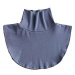 Women's Fake Collar Detachable Turtleneck Dickey Collar Half Top Mock Blouse Collar Neck Cover Faux False Collar, Blue, One Size