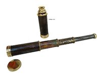 US HANDICRAFTS 12" Handheld Brass Telescope With Engrave Imprints. Pirate Collection