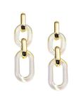 OOMPH Jewellery Gold & White Raindow Hue Link Chain Fashion Drop Earring for Women & Girls Stylish Latest