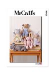 McCall's Plush Bear, Bunny and Mouse with Clothes and Headband Sewing Pattern Kit, Design Code M8422, One Size Each, Multicolor