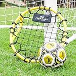 PodiuMax Handheld Soccer Rebounder, Bounce Back Training, Lightweight and Sturdy, for Goalkeeper Training, Fist Touch, and Passing Practicing, Portable with Carrying Bag Yellow