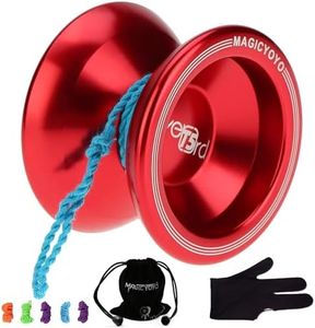 MAGICYOYO Niños y Adultos no responden Yoyo Magic Yoyo T5 Overlord sin Respuesta yo-yo, no Adecuado para Principiantes, Metal Yo Yo 5 Cuerda Yoyo con Bolsa de Guantes, Rojo
