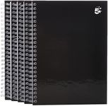 5 Star Notebook Wirebound Hard Cover Ruled 80gsm A5 Black [Pack of 5]