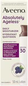 Aveeno Absolutely Ageless Daily Moisturizer SPF 30, Anti Aging, Face, Winkle Cream, Antioxidant Blackberry Complex; Vitamin C & E,Bottle, Pack of 1, 50 mL