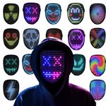 Led Gesture-Sensing Light-Up Mask, Face Transforming Halloween Costume, Cosplay Party Masquerade Mask