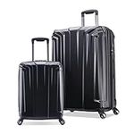 Samsonite Endure 2 Piece Hard Shell Suitcase Set Black Expandable, TSA Lock, USB Port