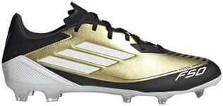 adidas Unisex F50 League Messi Firm/Multi Ground Sneaker, Gold Metallic/White/Black, 10 US Men