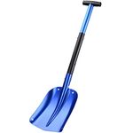 LIVINGbasics Aluminum Snow Shovel, 22-26-32 Inch Retractable Snow Shovel, Spring Assisted Handle, Snow Sand Mud Removal Tool to Build Snowman, Clear Snow, Car Outdoor Camping, Garden Work