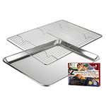 KITCHENATICS Jelly Roll Aluminum Baking Tray with 304 Stainless Steel Cooling, Baking & Roasting Wire Rack Set- 27 cm x 39.62 cm Heavy Duty Quality, Oven Safe and Non Toxic