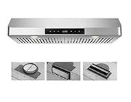 Range Hood 30 inch Under Cabinet, EVERKICH, Two Powerful Motors, Stainless Steel Kitchen Vent Stove Hood, Touch Control, Permanent Stainless Steel Filters，Top and Rear Vents