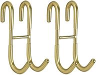 Simtive Squeegee Hooks for Towel Bathroom Frameless Glass Shower Door (2-Pack), Gold