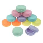 ZHIYE Travel Pots, 12pcs Sample Bottles Pots, 10ml Small Reusable Cosmetic Make Up Jar Round Containers for Face Cream, Powder Makeup, 6 Colors