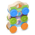 Melissa & Doug First Play Wooden Animal Stacking Cars (Baby & Toddler Developmental Toy, 3 Pieces, Great Gift for Girls and Boys - Best for Babies and Toddlers, 9 Month Olds, 1 and 2 Year Olds)