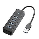 GiGimundo PG4U-U3 4 Ports USB 3.0 Hub, 0.15M Cable, 5Gbps Multi USB Port Expander, Fast Data Transfer USB Splitter, Compatible with Windows/Mac OS/Linux for PC, Laptop, Mac/Macbook Air/Pro, Black