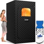 X-Vcak Upgraded Portable Sauna Box for Home，Relaxation, Steam Sauna for Home with Steamer, Remote Control, Folding Chair, 9 Levels