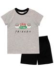 FRIENDS Girls Short Pyjamas Central Perk Black 3-4 Years