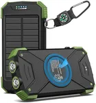 BLAVOR Solar Charger Power Bank 10,000mAh, Portable Wireless Charger, 20W Fast Charging External Battery Pack with USB C for Cell Phones, Solar Panel Charger with Dual Flashlight for Camping