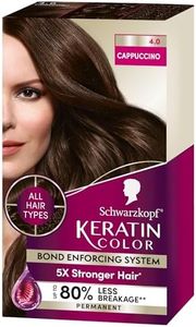 Schwarzkopf Keratin Color Permanent Hair Color Cream, 4.0 Cappuccino, 1 Count