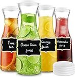 Set of 4 Glass Carafe with Lid, 1 L