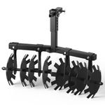 32 Inch Disc Plow Harrow with Universal 2" Receiver Mount for ATV/UTV, Adjustable Height Heavy Duty Steel Round Plow Harrow for Soil Cutting