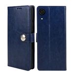 Winkel Premium Vegan Leather Magnetic Loop Flip Mobile Cover Case|Kickstand & Card Holder|360 Degree Grip Protection| Wallet Type with Magnetic Closure for Samsung Galaxy A03 Core-(Blue Color)