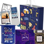 Fathers Day Gift for Dad - Cookie Jar, Afternoon Tea, Cadbury Chocolates, Socks, Gift Bag and Fathers Day Card - Best Daddy Gifts, Birthday Gift from Daughter, Dad Gifts, Grandad Gifts (Dad)