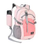 PS Le Periple Small Hiking Backpack, 20L Lightweight Travel Backpack with Phone Pocket, Hiking Daypack for Women Men, Pink, Small, Hiking Daypack