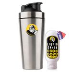 Muscleape Stainless Steel Shaker Bottle For Gym (Silver) 100% Leakproof Guarantee, Ideal For Protein, Pre Workout, Bcaas & Water Bpa Free Material, 800 milliliter.